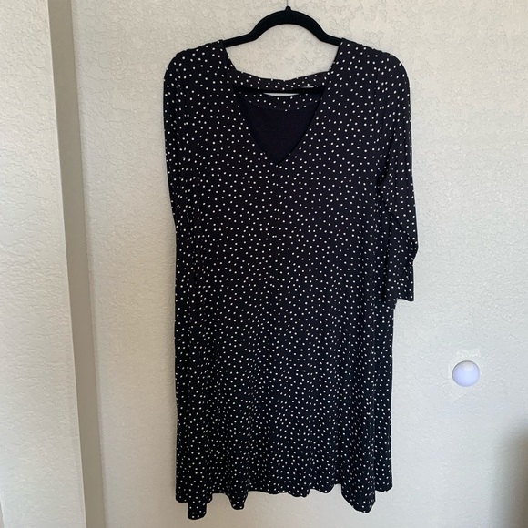 LOFT Dresses Loft Outlet Black And White Polka Dot Dress Poshmark